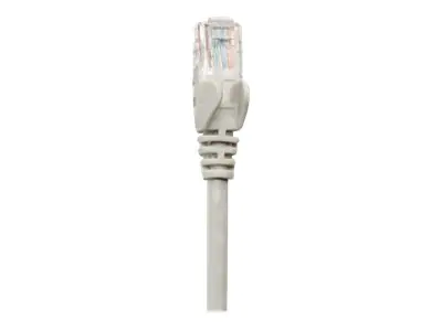 Intellinet Network Patch Cable, Cat5e, 1m, Grey, CCA, U/UTP, PVC, RJ45, Gold Plated Contacts, Snagless, Booted, Lifetime Warranty, Polybag - Patch-Kabel - RJ-45 (M) zu RJ-45 (M) - 1 m - UTP - CAT 5e - geformt, ohne Haken - Grau