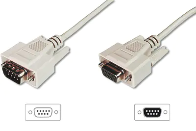 DIGITUS Datentransfer Verlängerungskabel, D-Sub9/St - D-Sub9/Bu AK-610203-050-E