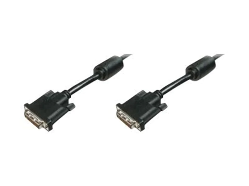 DIGITUS - DVI-Kabel - Dual Link - DVI-D (M) zu DVI-D (M) - 5 m - geformt, Daumenschrauben - Schwarz