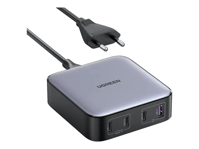 Ugreen Nexode - Netzteil - GaN - 100 Watt - 5 A - Power Delivery 3.0 + PPS, QC 4.0, USB BC 1.2, Apple 2.4A, Fast Charge, Super Charge, Apple Fast Charge - 4 Ausgabeanschlussstellen (3 x USB-C, USB) 90928