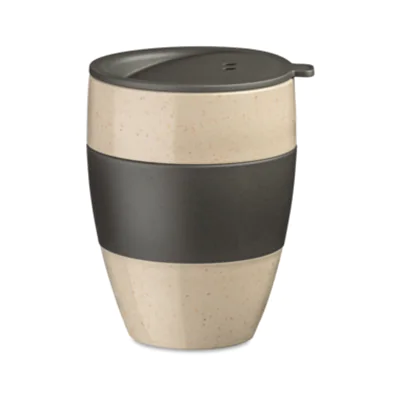 Koziol Thermobecher AROMA TO GO 2.0 Mehrweg 9,2 x 12 x 9,7 cm (B x H x T) 400ml TPE Kunststoff nature desert sand/nature ash grey