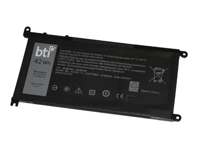 BTI 51KD7-BTI - Laptop-Batterie (gleichwertig mit: Dell 51KD7, Dell 051KD7, Dell FY8XM) - Lithium-Polymer - 3 Zellen - 3684 mAh - 42 Wh - für Dell Chromebook 11 3180, 11 3189, 3100 2-in-1, 5190 2-in-1