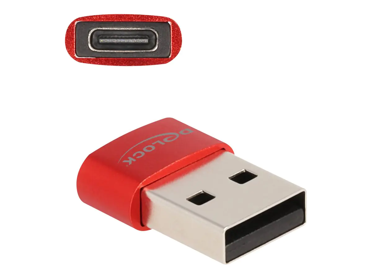 Delock - USB-Adapter - USB (M) zu 24 pin USB-C (W) - USB 2.0 - 5 V - 3 A - Rot