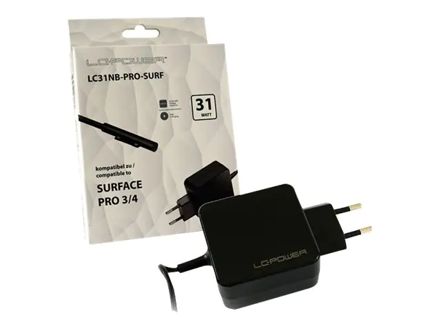 LC Power LC31NB-PRO-SURF - Netzteil - 31 Watt - 2.58 A - Schwarz - für Microsoft Surface Pro 3, Pro 4