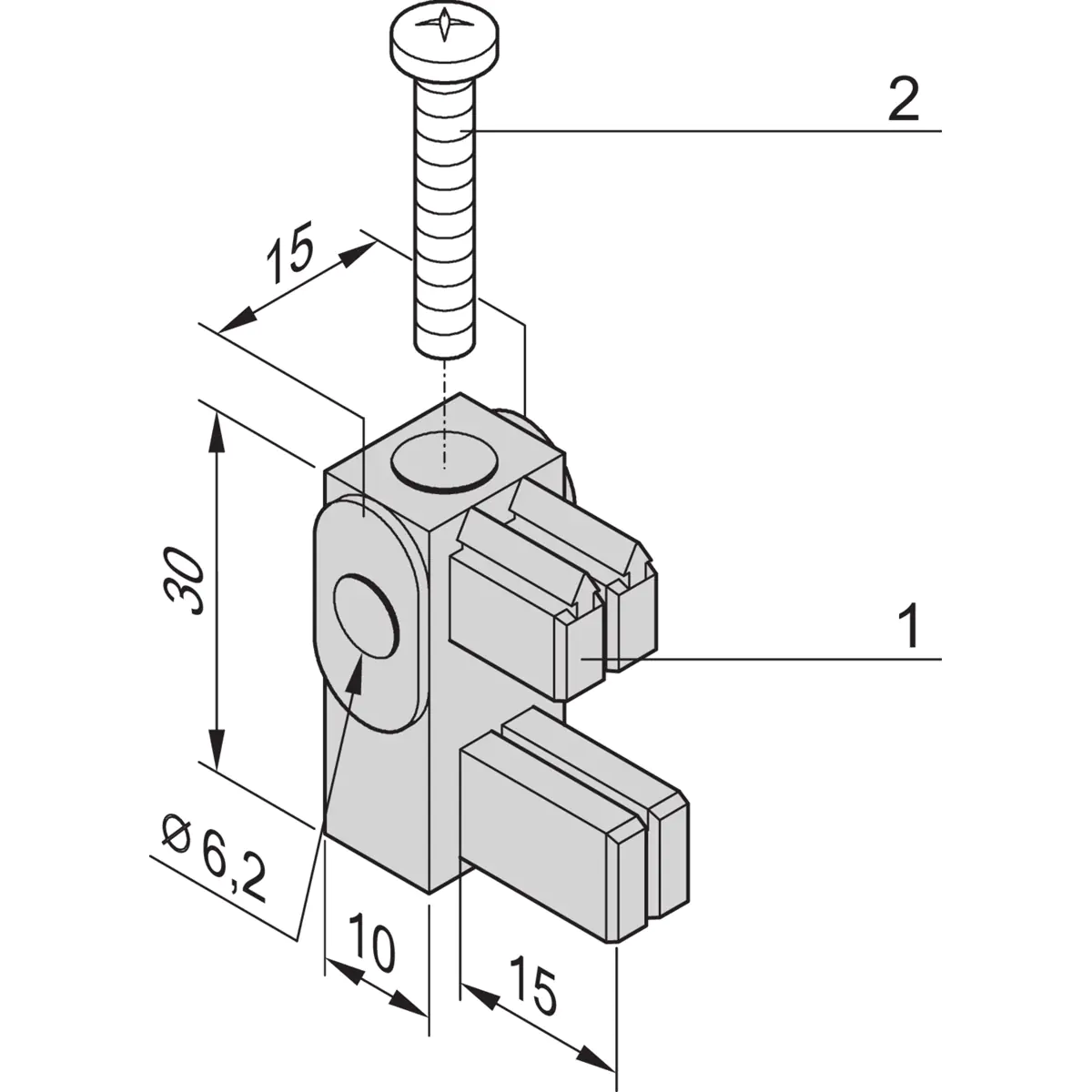 SCHROFF MOUNT.BLOCK VERTIC.BUSBAR 4X
