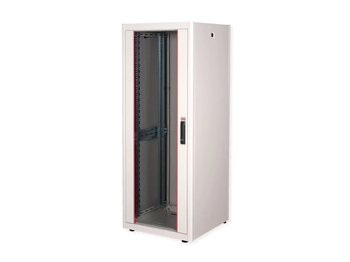 ROLINE Basic - Schrank Netzwerkschrank - Glas-Tür, 600x600 BxT - RAL 7035, Hellgrau - 32U - 48.3 cm (19") 26.21.0037