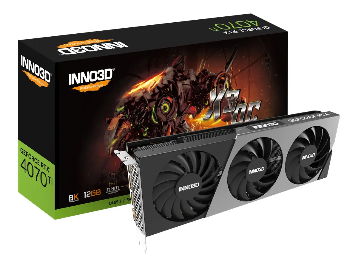 Inno3D GeForce RTX 4070 Ti X3 OC - Grafikkarten - GeForce RTX 4070 Ti - 12 GB GDDR6X - PCIe 4.0 x16 - HDMI, 3 x DisplayPort