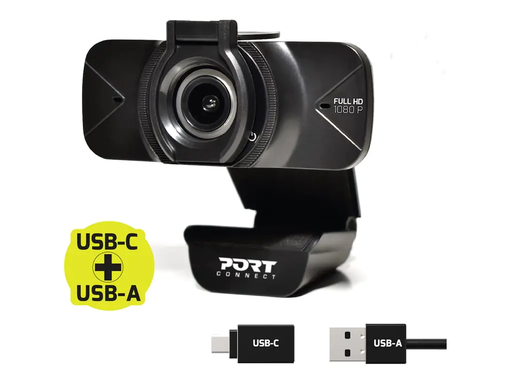 PORT Connect - Webcam - Farbe (Tag&Nacht) - 2 MP - 1920 x 1080 - 1080p - Audio - USB - H.264, MPEG