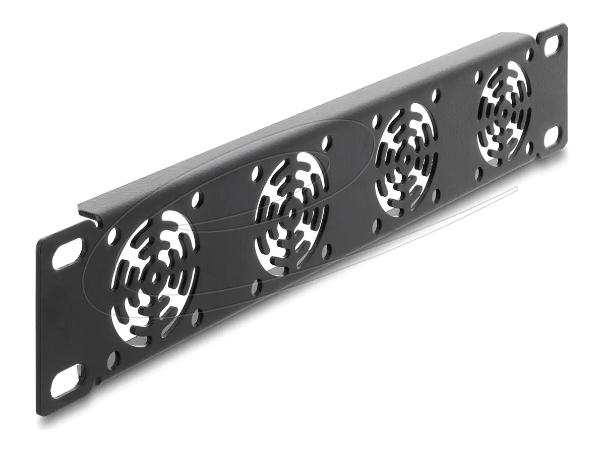 Delock Rack-Gebläsepaneel - for 4 fans, 40 x 40 mm - Dunkelgrau - 1U - 25.4 cm (10") 67430
