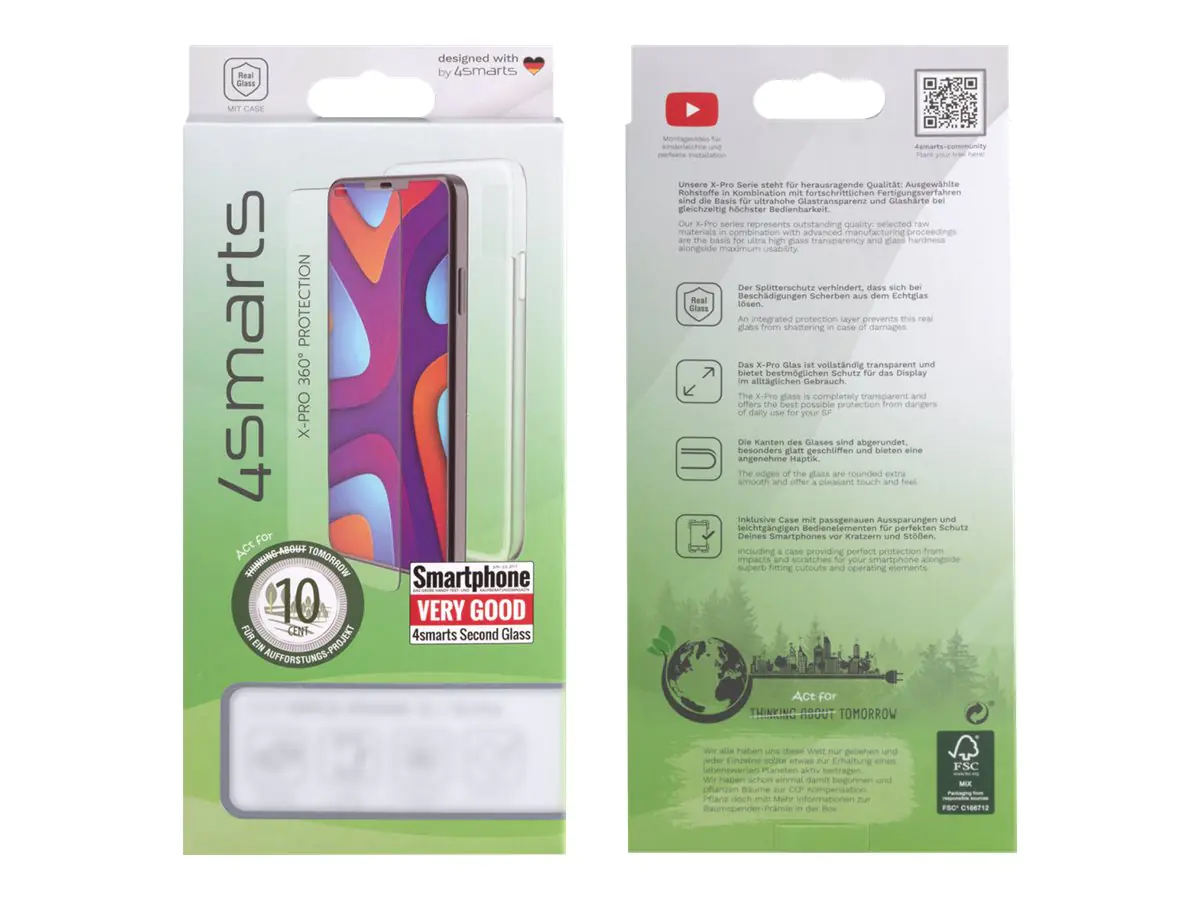 4smarts 360° Starter Set mit X-Pro Full Cover Glas Montagerahmen und