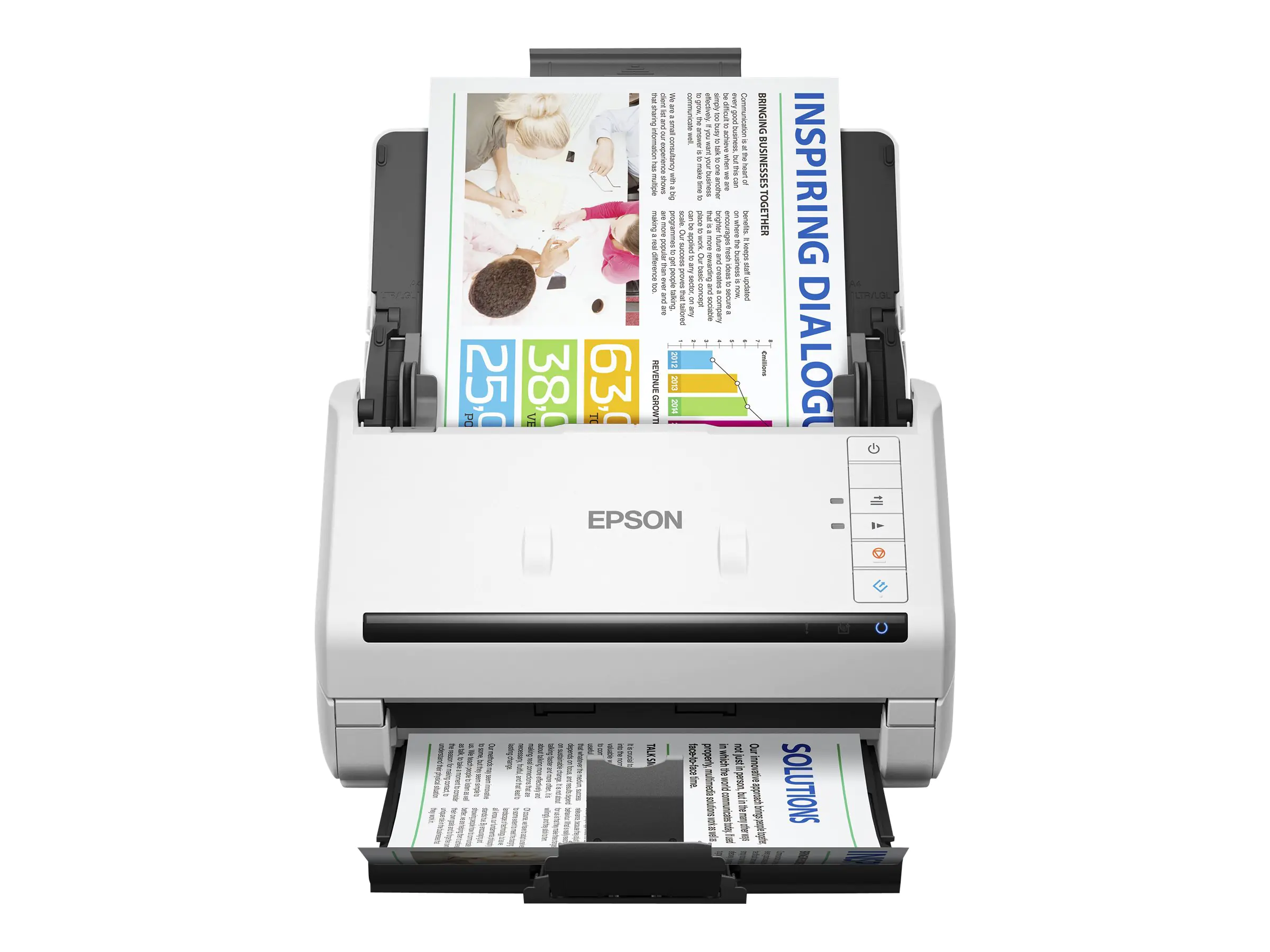 Epson WorkForce DS-530II - Dokumentenscanner - Duplex - 215.9 x 6096 mm - 600 dpi x 600 dpi - bis zu 35 Seiten/Min. (einfarbig) / bis zu 35 Seiten/Min. (Farbe) - automatischer Dokumenteneinzug (50 Blätter) - bis zu 4000 Scanvorgänge/Tag - USB 3.0