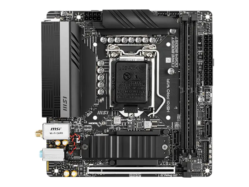 MSI H510I PRO WIFI - Motherboard - Mini-ITX - LGA1200-Sockel - H510 Chipsatz - USB 3.2 Gen 1 - 2.5 Gigabit LAN, Wi-Fi 6, Bluetooth - Onboard-Grafik (CPU erforderlich) - HD Audio (8-Kanal)