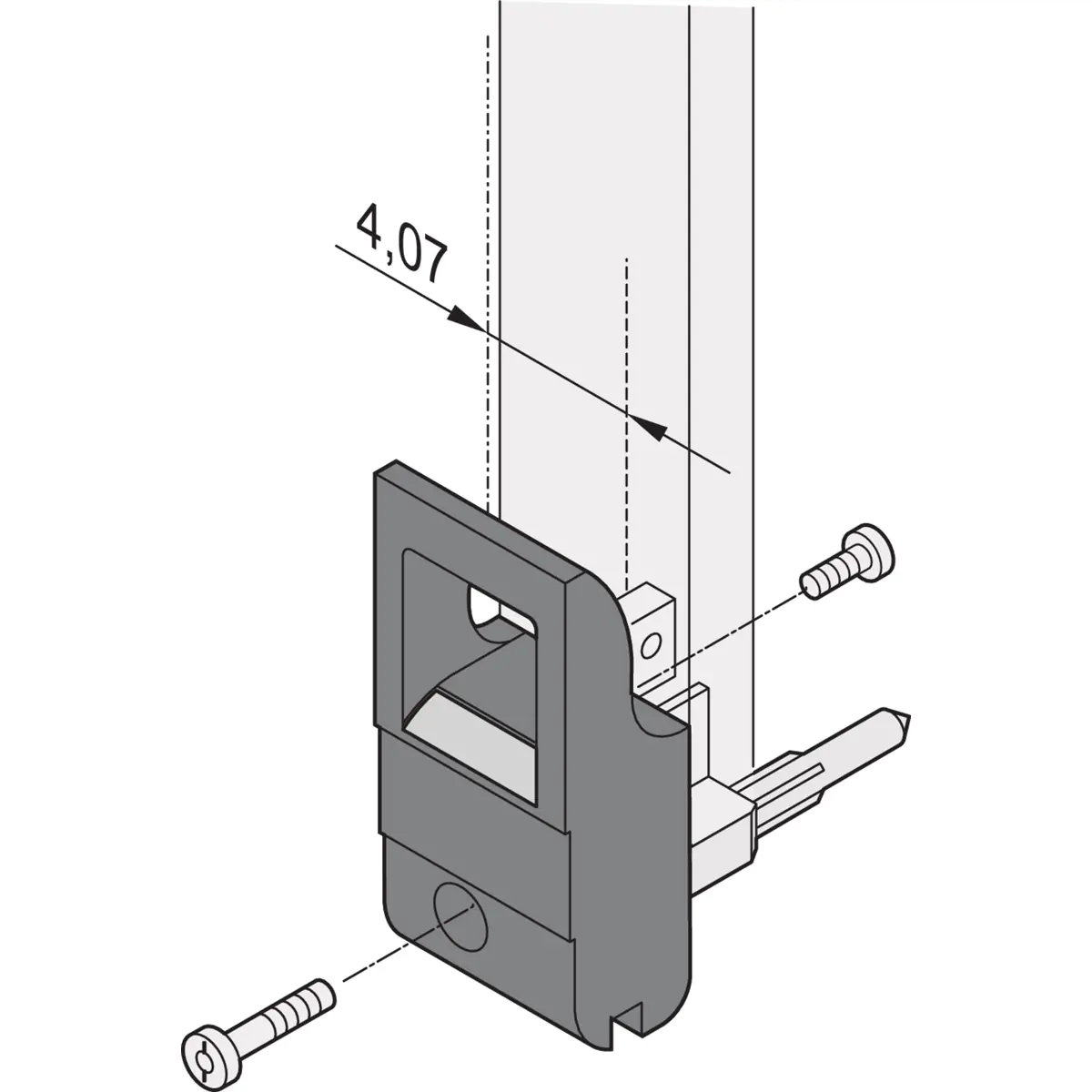 SCHROFF IET-HANDLE TOP BLK/GRY 100PC
