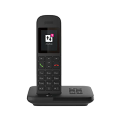 Deutsche Telekom Telekom Sinus A12, Analoges/DECT-Telefon, Kabelloses Mobilteil, Freisprecheinrichtung, 100 Eintragungen, Schwarz 40823660