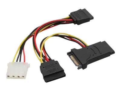 InLine - Netz-Splitter - SATA-Stromstecker (M) zu interne Stromversorgung, 4-polig, SATA-Stromstecker (W) - 15 cm - verseilt