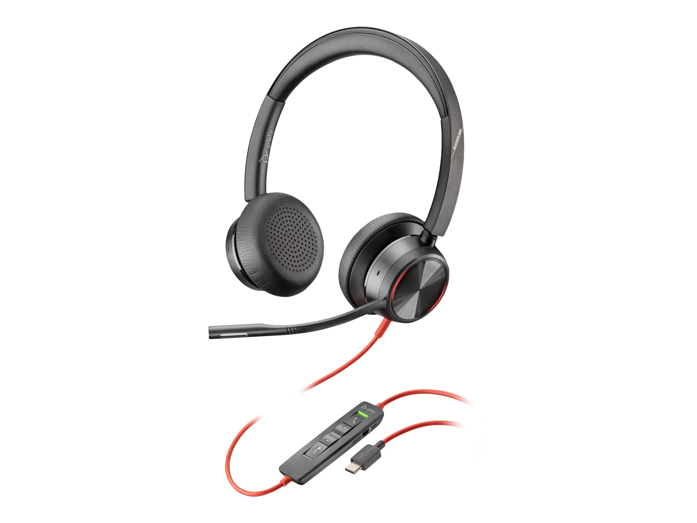 Poly Blackwire 8225 - Blackwire 8200 series - Headset - On-Ear - kabelgebunden - aktive Rauschunterdrückung - USB-C - Schwarz - Zoom Certified, UC-zertifiziert