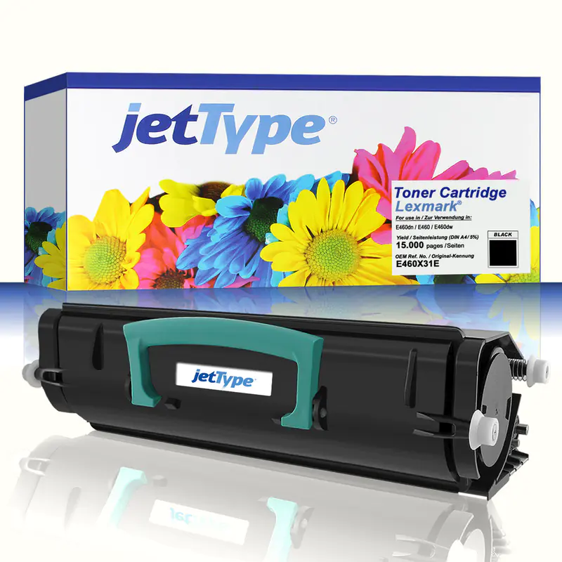 jetType Toner kompatibel zu Lexmark E460X31E schwarz 15.000 Seiten 1 Stück