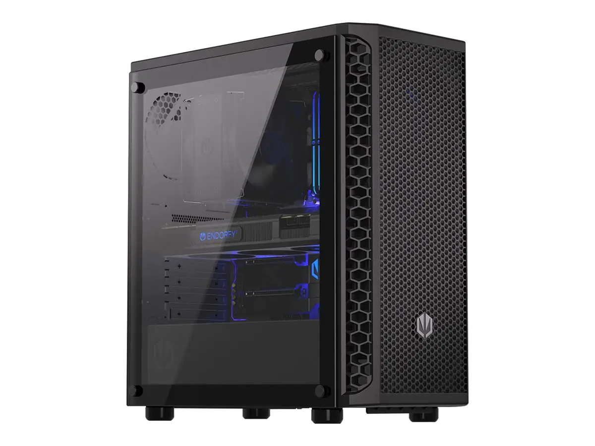 Endorfy Signum 300 Air - Mid tower - ATX - Seitenteil mit Fenster (gehärtetes Glas) - keine Spannungsversorgung (ATX) - Schwarz - USB/Audio