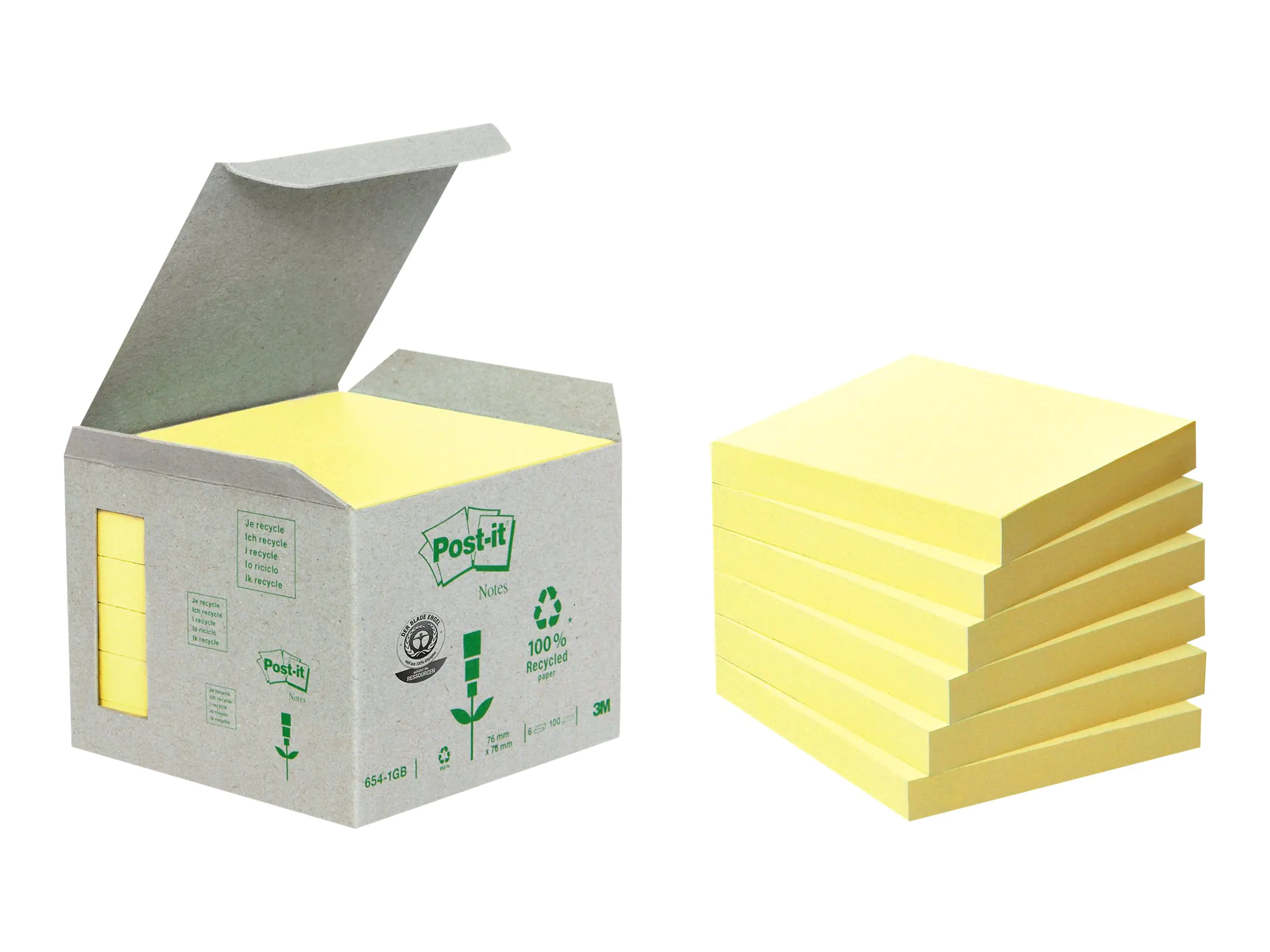 3M Post-it Mini Tower 6541B - Notizen - 76 x 76 mm - 600 Blatt (6 x 100)