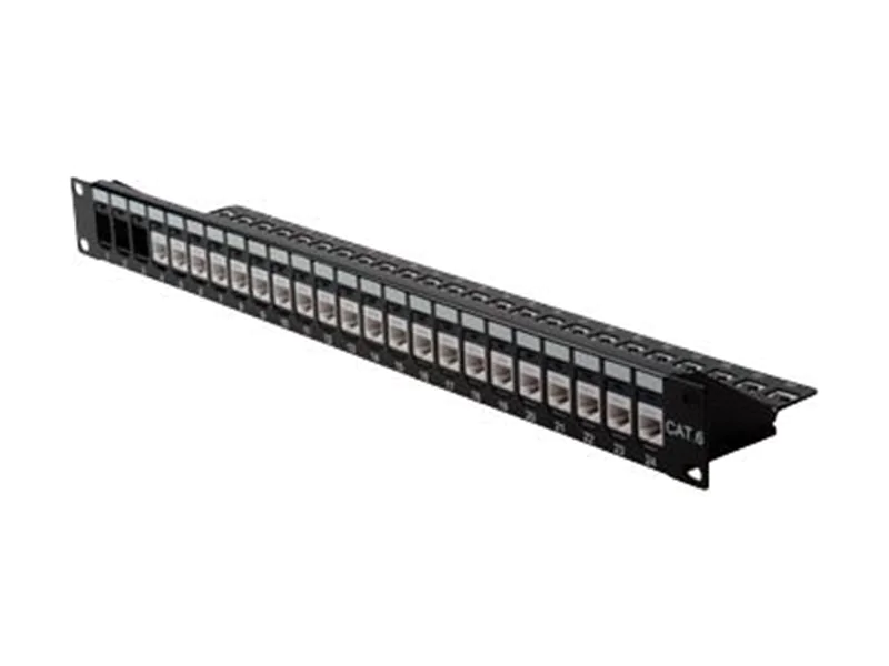 Roline - Patch Panel - CAT 6 - UTP - Schwarz - 1U - 48.3 cm (19") - 24 Ports
