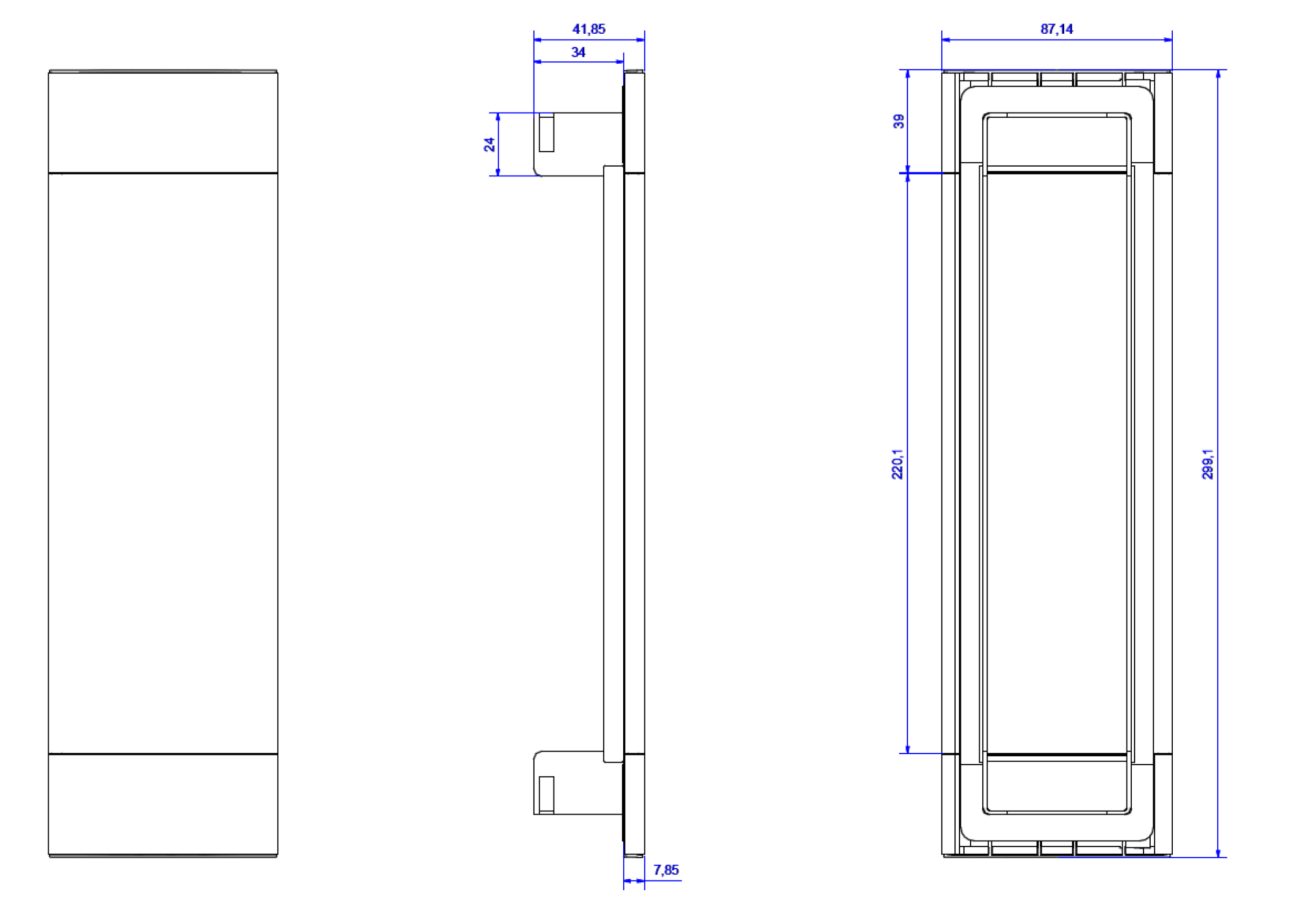 Bachmann POWER FRAME COVER 915.028schwarz ALU 4-fach RAL9005