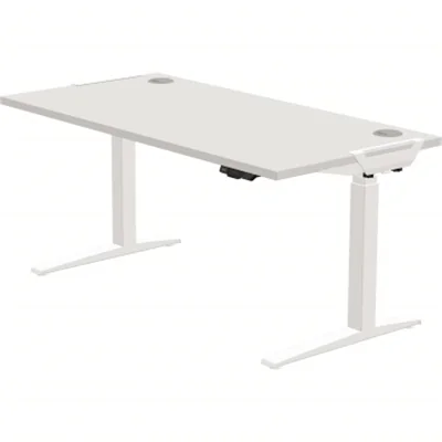 Fellowes Levado elektrisch höhenverstellbarer Schreibtisch grau rechteckig C-Fuss-Gestell 9768701