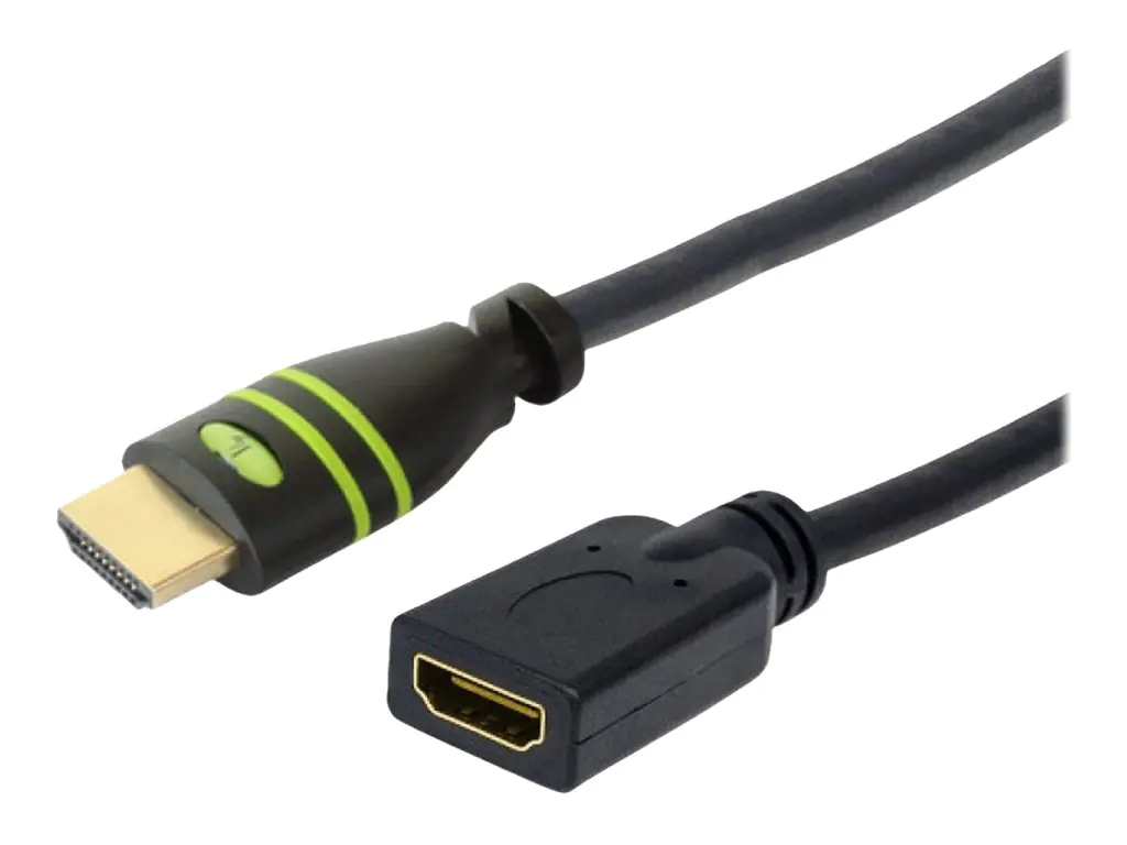 TECHly - Highspeed - HDMI-Verlängerungskabel mit Ethernet - HDMI männlich zu HDMI weiblich - 3 m - Doppelisolierung - Schwarz - Dolby DTS-HD Master Audio-Unterstützung, Dolby TrueHD-Unterstützung, 2160p-Unterstützung, Support von 4K 60 Hz