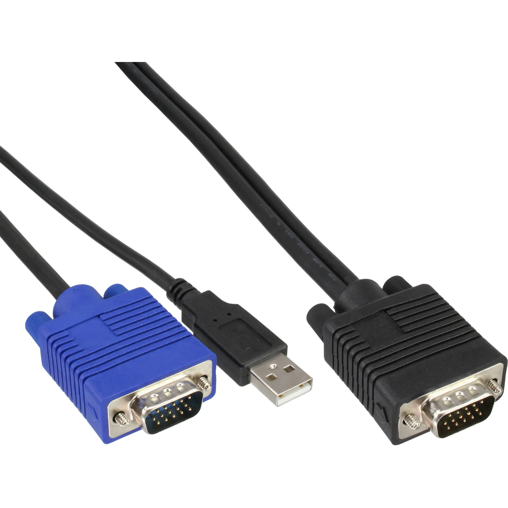 InLine - Tastatur- / Video- / Maus- (KVM-) Kabel - HD-15 (VGA) (M) zu USB, HD-15 (VGA) (M) - 1.8 m - für P/N: 60664A, 60665A, 60666A