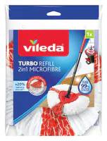 Vileda Turbo 2in1, Wischbezug, Rot, Weiß, Mikrofaser, Polyamid, 1 Stück(e), 160 g, 300 mm 151609