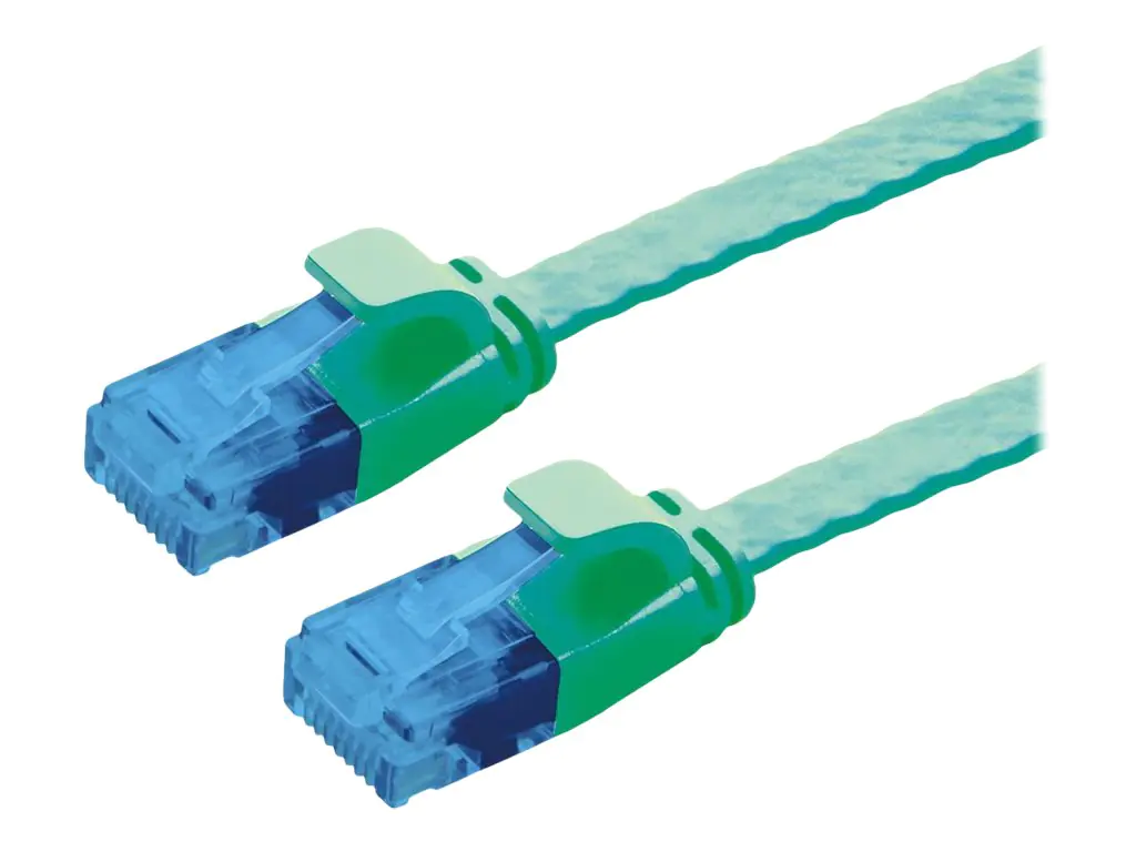 VALUE - Patch-Kabel - RJ-45 (M) zu RJ-45 (M) - 5 m - U/UTP, nicht abgeschirmt - CAT 6a - geformt, ohne Haken, verseilt, flach - grün