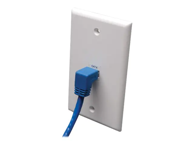 Eaton Tripp Lite Series Down-Angle Cat6 Gigabit Molded UTP Ethernet Cable (RJ45 Right-Angle Down M to RJ45 M), Blue, 5 ft. (1.52 m) - Patch-Kabel - RJ-45 (M) zu RJ-45 (M) - 1.5 m - CAT 6 - geformt, verseilt - Blau