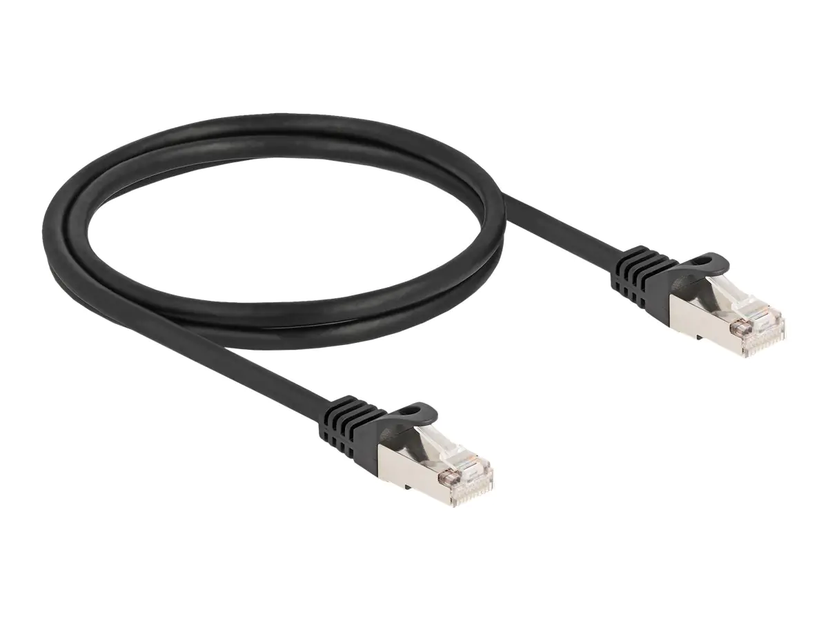 Delock - Netzwerkkabel - RJ-50 (M) zu RJ-50 (M) - 1 m - S/FTP - ohne Haken - Schwarz