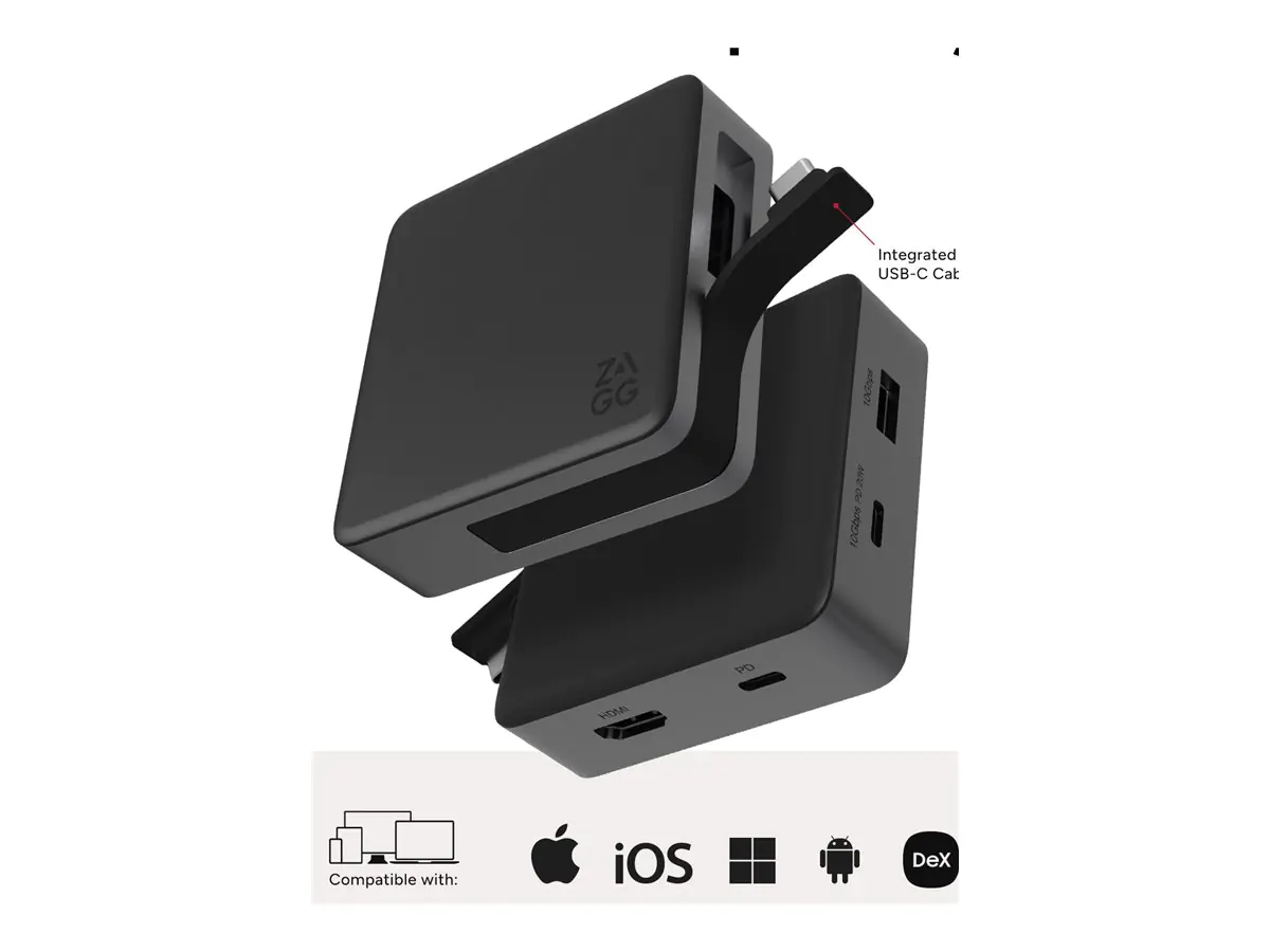 ZAGG Hub - 1 x USB-C (Power Delivery 3.0) + 1 x USB-C (Stromdurchsatz)