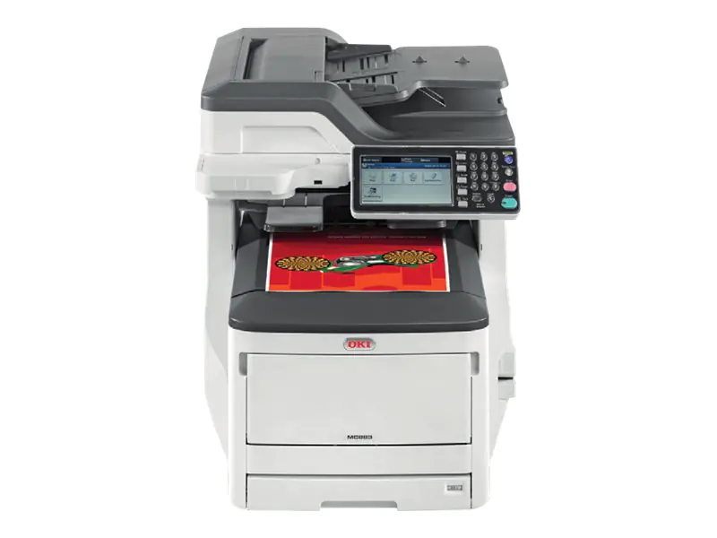 OKI MC883dn - Multifunktionsdrucker - Farbe - LED - A3 (297 x 420 mm) (Original) - A3 (Medien) - bis zu 35 Seiten/Min. (Kopieren) - bis zu 35 Seiten/Min. (Drucken) - 400 Blatt - 33.6 Kbps - USB 2.0, Gigabit LAN