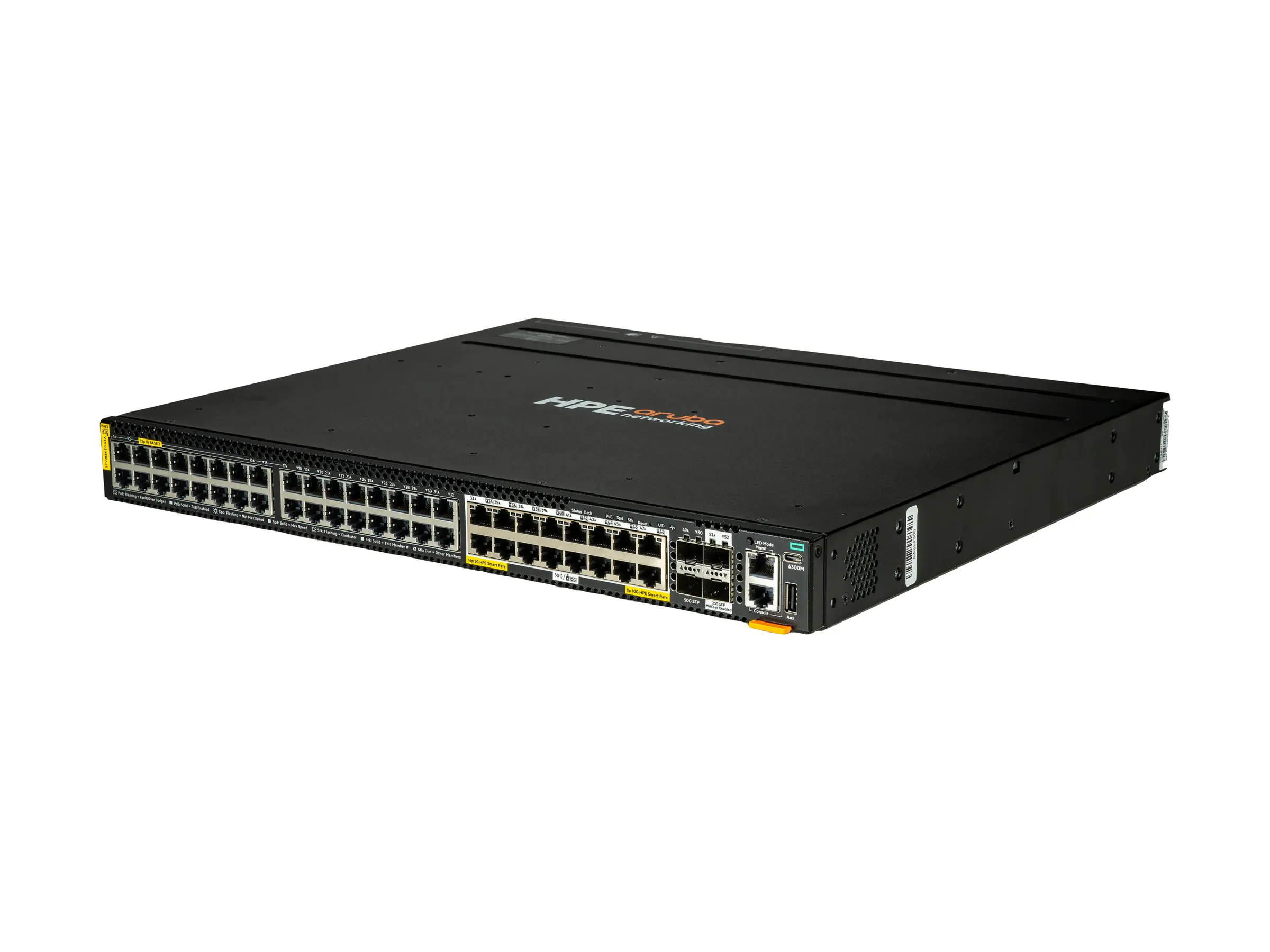 HPE Aruba Networking CX 6300M 32p 1G 16p Smart Rate 5G Class8 PoE 2p SFP56 50G 2p SFP28 25G