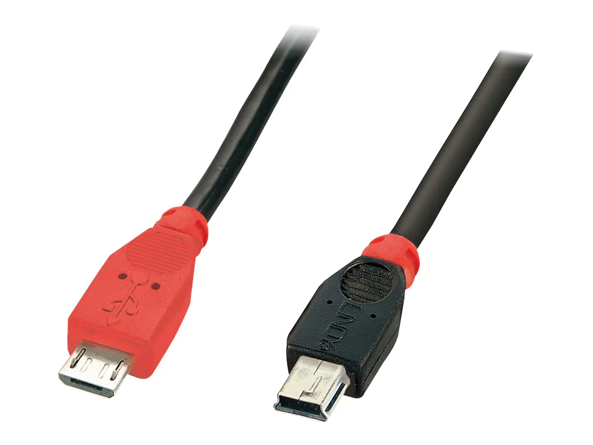 Lindy - USB-Kabel - Mini-USB, Typ B (M) zu Micro-USB Typ B (M) - USB 2.0 OTG - 2 m - geformt - Schwarz
