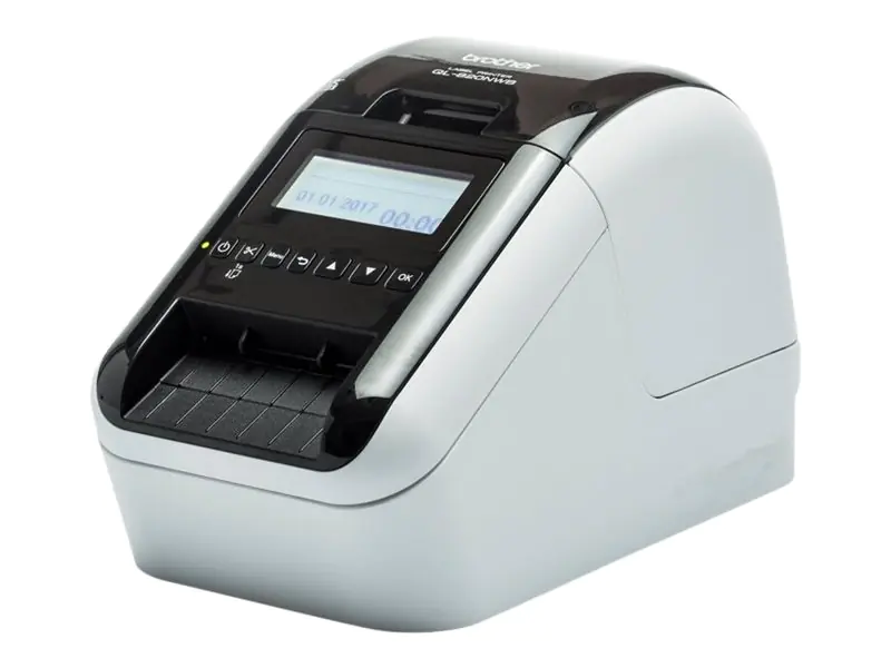 Brother QL-820NWBc - Etikettendrucker - zweifarbig (monochrom) - Thermodirekt - Rolle (6,2 cm) - 300 x 600 dpi - bis zu 110 Etiketten/Min. - USB, LAN, Wi-Fi(n), Bluetooth 5.2 - Cutter - Schwarz, Glossy White