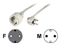 Hama Profi - Spannungsversorgungs-Verlängerungskabel - CEE 7/7 (W) zu CEE 7/7 (M) - 10 m - geformt - weiß