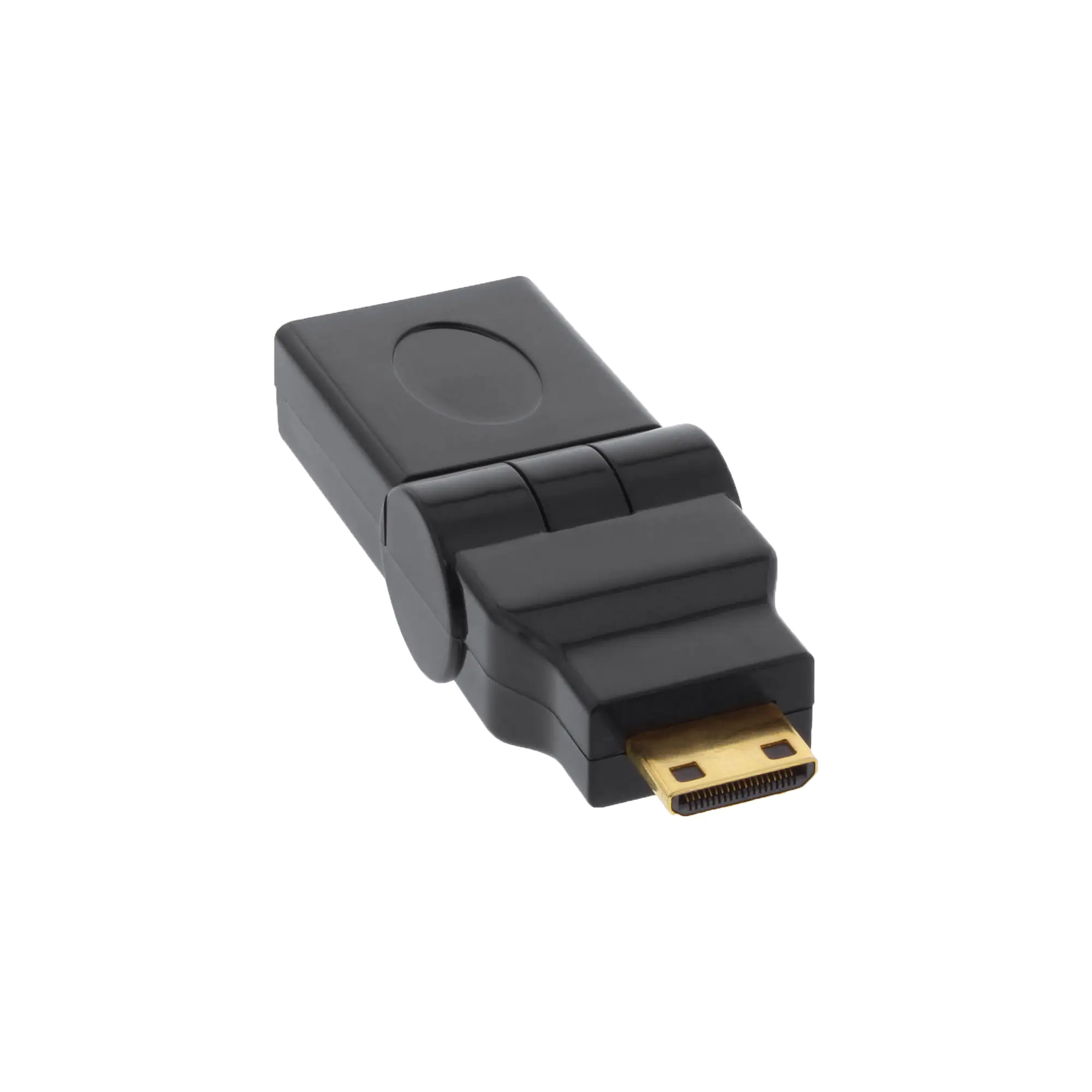 InLine - HDMI-Adapter - 19 pin mini HDMI Type C männlich zu HDMI weiblich - Schwarz - 180° drehbarer Stecker