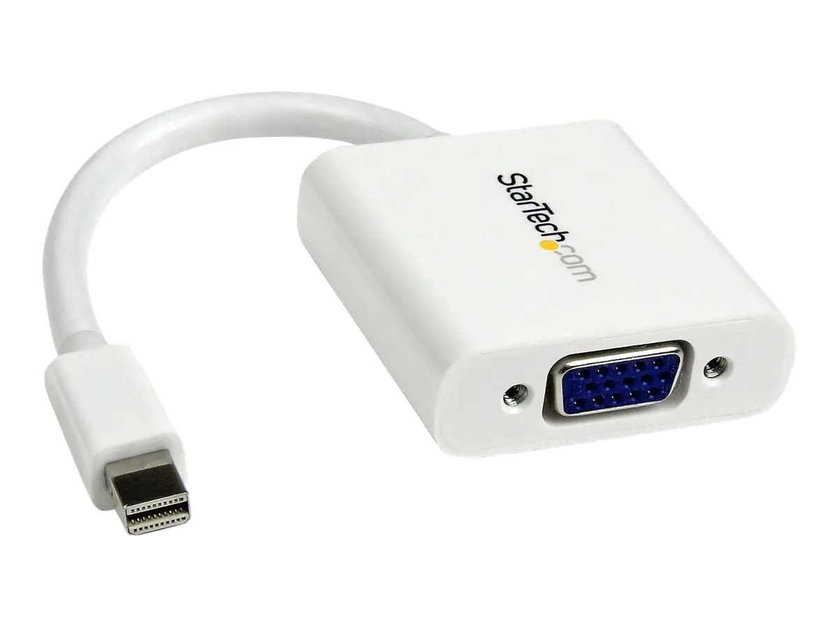 StarTech Mini DisplayPort to VGA Adapter - White - 1080p - Thunderbolt to VGA Monitor Adapter - Mini DP to VGA Converter (MDP2VGAW) - Videokonverter - VGA - DisplayPort - weiß