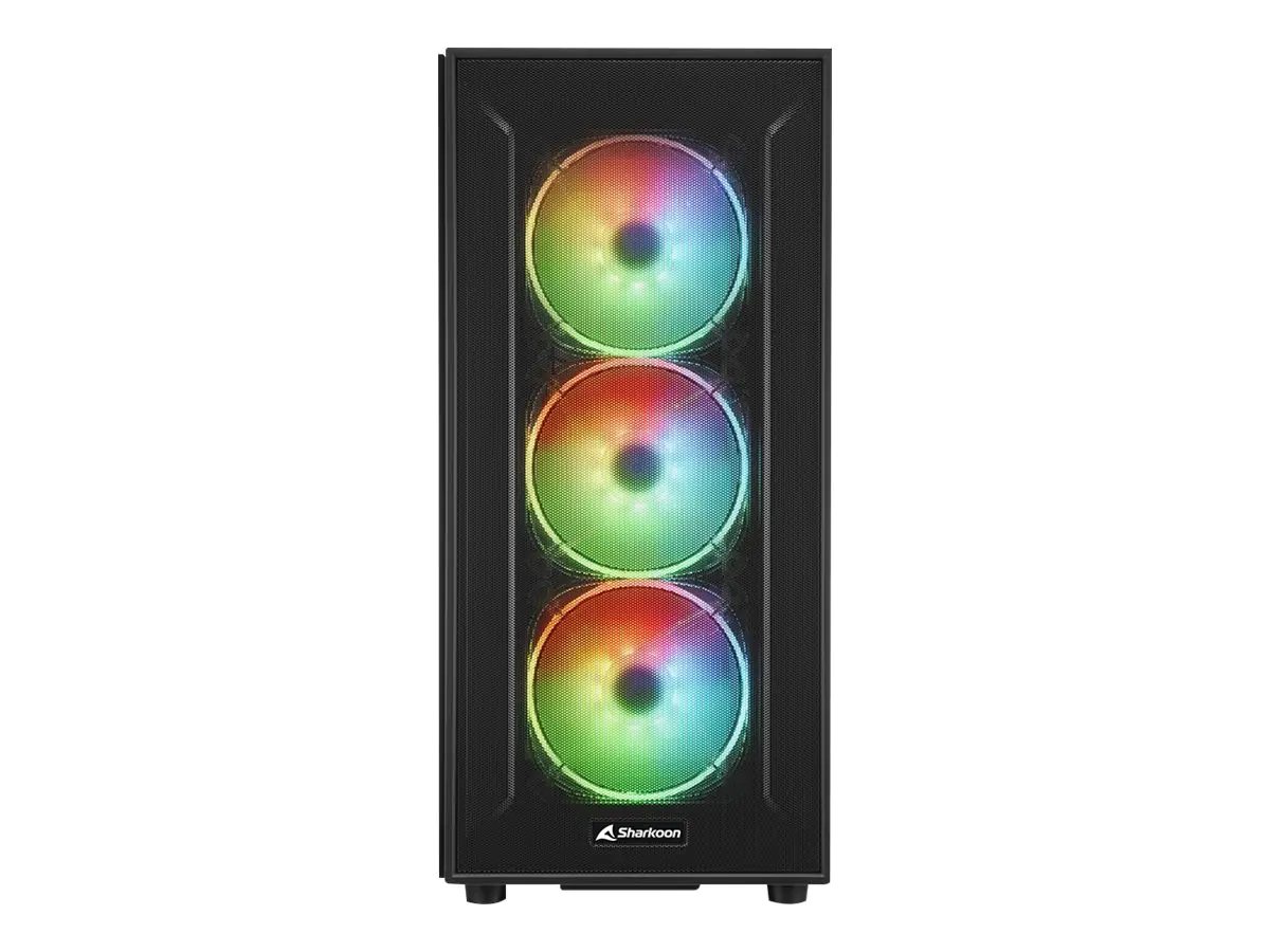 Sharkoon TG6M RGB - Tower - ATX - Seitenteil mit Fenster (gehärtetes Glas) - keine Spannungsversorgung - USB/Audio