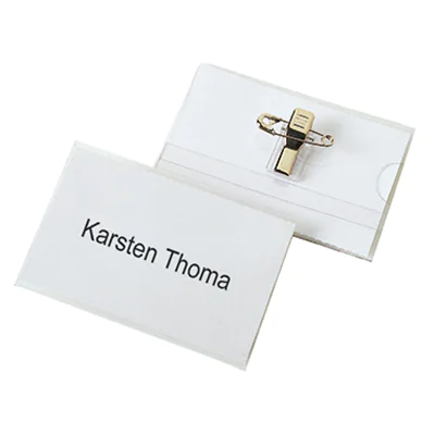 Veloflex Namensschild VELOCARD® 90 x 57 mm (B x H) Kombiklemme transparent 25 St./Pack.