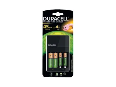 Duracell CEF14 - 4 Std. Batterieladegerät - (für 4xAA/AAA) - mit 2 x AA 1300 mAh Batterien und 2 x AAA 750 mAh