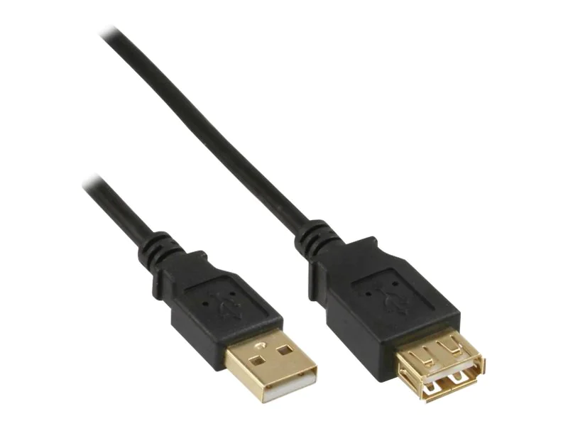 InLine - USB-Verlängerungskabel - USB (W) zu USB (M) - USB 2.0 - 3 m - Schwarz