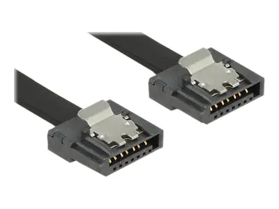 DeLOCK FLEXI - SATA-Kabel - Serial ATA 150/300/600 - SATA (M) bis SATA (M) - 1 m - eingerastet - Schwarz