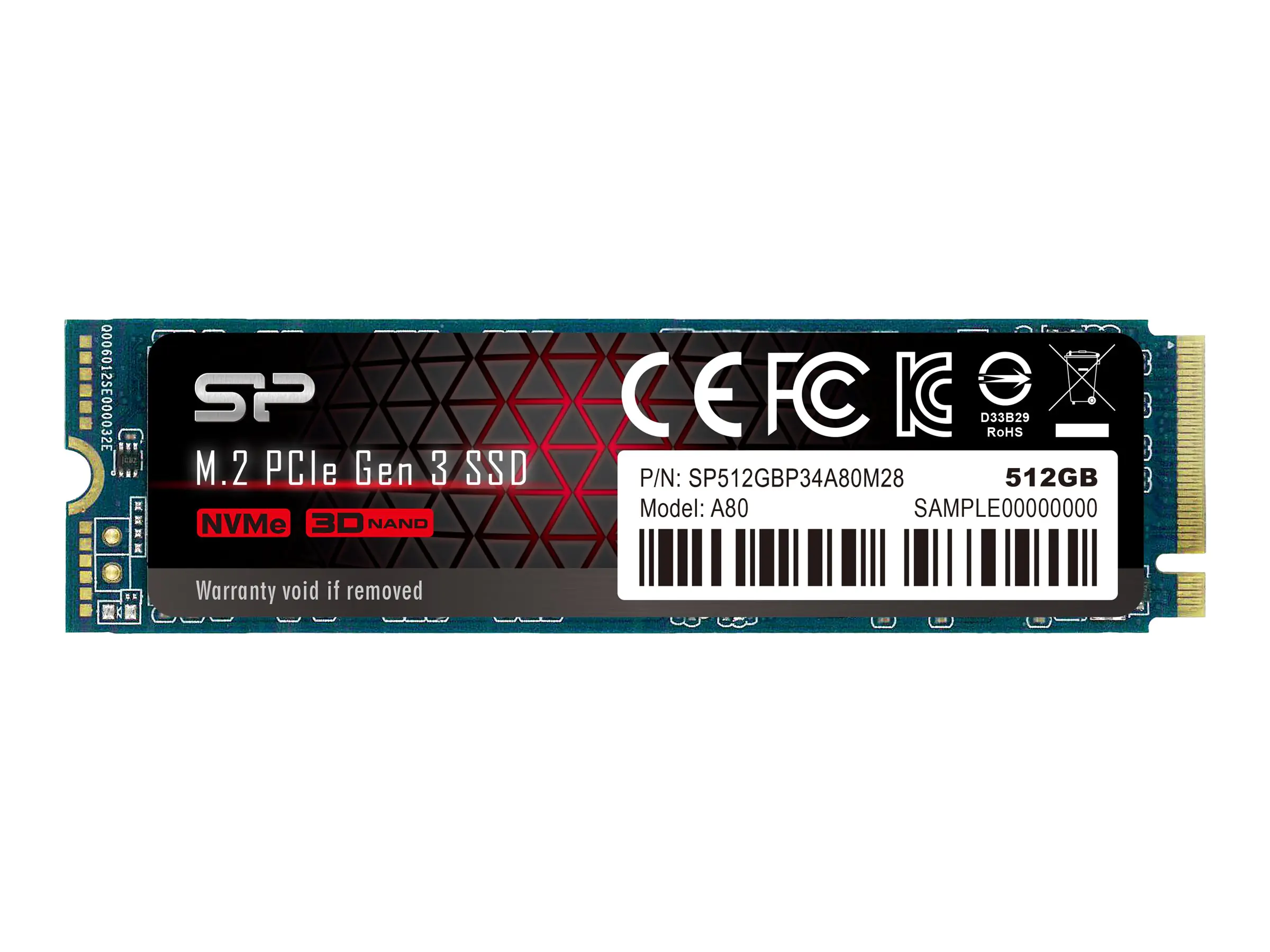 SILICON POWER P34A80 - SSD - 512 GB - intern - M.2 2280 - PCIe 3.0 x4 (NVMe)