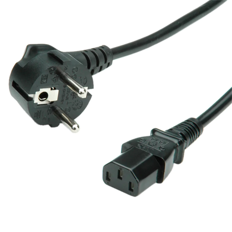 Roline - Stromkabel - CEE 7/7 (M) zu IEC 60320 C13 - Wechselstrom 250 V - 3 m - 90° Stecker - Schwarz