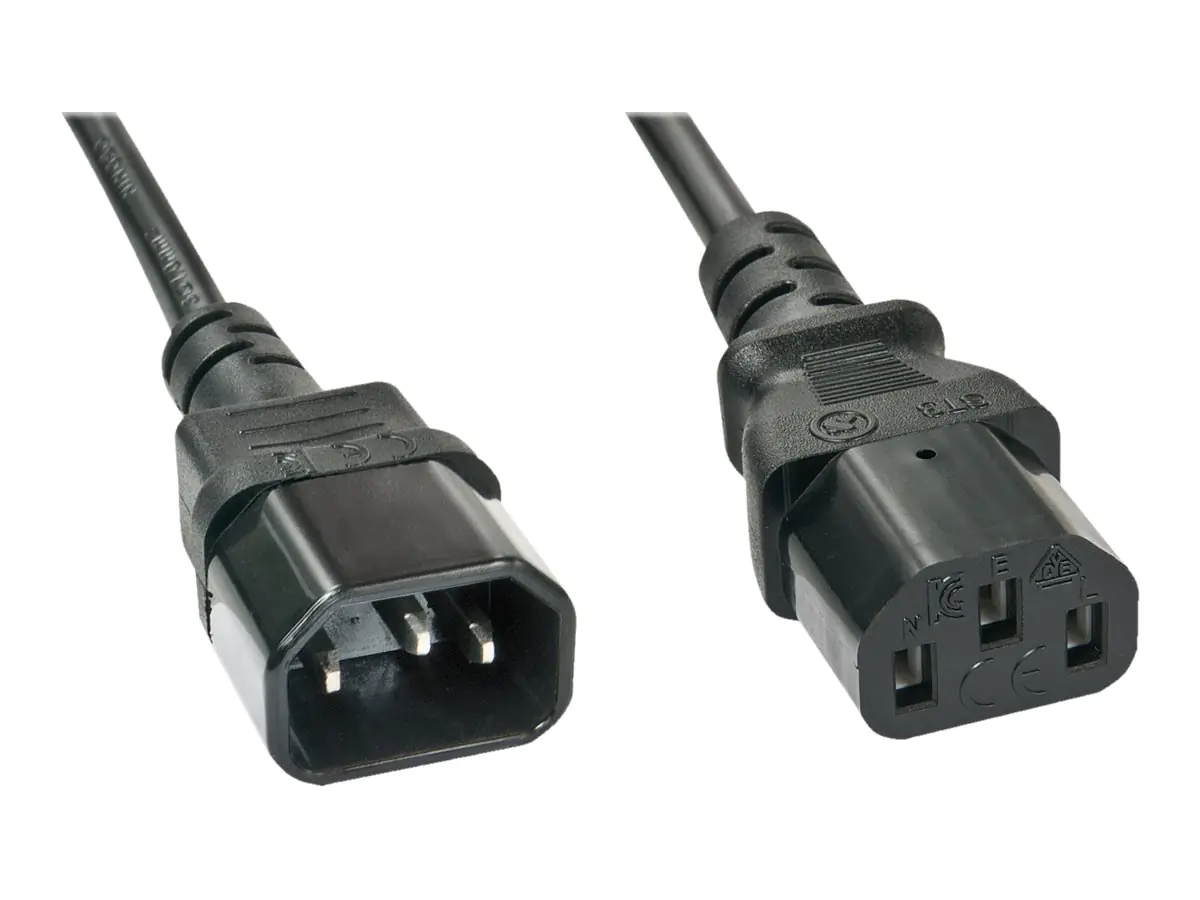 Lindy - Spannungsversorgungs-Verlängerungskabel - IEC 60320 C13 bis IEC 60320 C14 - 3 m - Schwarz