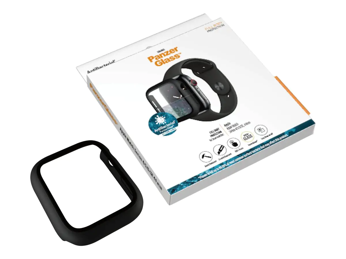 PanzerGlass - Bildschirmschutz für Smartwatch - komplettes Gehäuse - Glas - Schwarz - für Apple Watch Hermès Series 9, Series 10, Series 8, Series 9, Ultra, Ultra 2