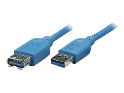 TECHly - USB-Verlängerungskabel - USB Typ A (M) zu USB Typ A (W) - USB 3.0 - 50 cm - geformt - Blau
